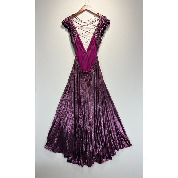 Mac Duggal Shimmering Plum Maxi Dress - Picture 9 of 11